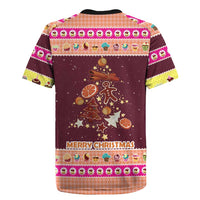 Christmas Cookie Rugby Jersey with Gingerbread Tree Candy Ornaments and Sweet Treat Pattern - Wonder Print Shop