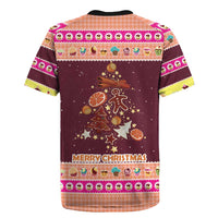 Christmas Cookie Rugby Jersey with Gingerbread Tree Candy Ornaments and Sweet Treat Pattern - Wonder Print Shop