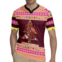 Christmas Cookie Rugby Jersey with Gingerbread Tree Candy Ornaments and Sweet Treat Pattern - Wonder Print Shop