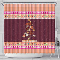 Christmas Cookie Shower Curtain with Gingerbread Tree Candy Ornaments and Sweet Treat Pattern - Wonder Print Shop