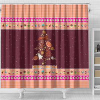 Christmas Cookie Shower Curtain with Gingerbread Tree Candy Ornaments and Sweet Treat Pattern - Wonder Print Shop