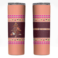Christmas Cookie Skinny Tumbler with Gingerbread Tree Candy Ornaments and Sweet Treat Pattern - Wonder Print Shop