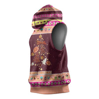 Christmas Cookie Sleeveless Hoodie with Gingerbread Tree Candy Ornaments and Sweet Treat Pattern - Wonder Print Shop