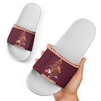 Christmas Cookie Slide Sandals with Gingerbread Tree Candy Ornaments and Sweet Treat Pattern - Wonder Print Shop