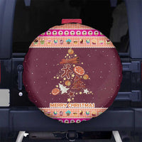 Christmas Cookie Spare Tire Cover with Gingerbread Tree Candy Ornaments and Sweet Treat Pattern - Wonder Print Shop