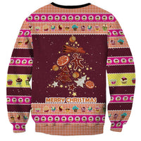 Christmas Cookie Sweatshirt with Gingerbread Tree Candy Ornaments and Sweet Treat Pattern - Wonder Print Shop