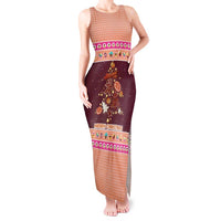 Christmas Cookie Tank Maxi Dress with Gingerbread Tree Candy Ornaments and Sweet Treat Pattern - Wonder Print Shop