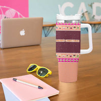 Christmas Cookie Tumbler With Handle with Gingerbread Tree Candy Ornaments and Sweet Treat Pattern - Wonder Print Shop