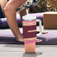 Christmas Cookie Tumbler With Handle with Gingerbread Tree Candy Ornaments and Sweet Treat Pattern - Wonder Print Shop