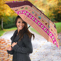 Christmas Cookie Umbrella with Gingerbread Tree Candy Ornaments and Sweet Treat Pattern - Wonder Print Shop