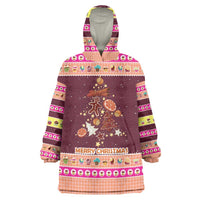 Christmas Cookie Wearable Blanket Hoodie with Gingerbread Tree Candy Ornaments and Sweet Treat Pattern - Wonder Print Shop