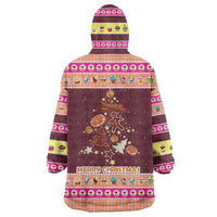 Christmas Cookie Wearable Blanket Hoodie with Gingerbread Tree Candy Ornaments and Sweet Treat Pattern - Wonder Print Shop