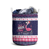 Flamingo I Am The Reason Santa Has A Naughty Christmas Laundry Basket Xmas Holiday Patterns - Wonder Print Shop