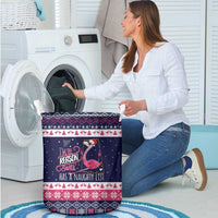 Flamingo I Am The Reason Santa Has A Naughty Christmas Laundry Basket Xmas Holiday Patterns - Wonder Print Shop