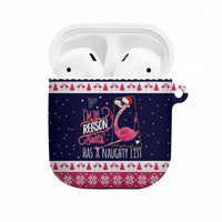 Flamingo I Am The Reason Santa Has A Naughty Christmas AirPods Case Xmas Holiday Patterns - Wonder Print Shop