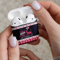 Flamingo I Am The Reason Santa Has A Naughty Christmas AirPods Case Xmas Holiday Patterns - Wonder Print Shop