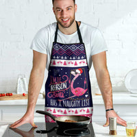 Flamingo I Am The Reason Santa Has A Naughty Christmas Apron Xmas Holiday Patterns - Wonder Print Shop