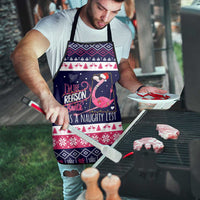 Flamingo I Am The Reason Santa Has A Naughty Christmas Apron Xmas Holiday Patterns - Wonder Print Shop