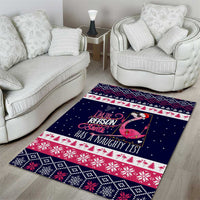 Flamingo I Am The Reason Santa Has A Naughty Christmas Area Rug Xmas Holiday Patterns - Wonder Print Shop