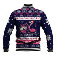Flamingo I Am The Reason Santa Has A Naughty Christmas Baseball Jacket Xmas Holiday Patterns - Wonder Print Shop