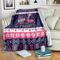 Flamingo I Am The Reason Santa Has A Naughty Christmas Blanket Xmas Holiday Patterns - Wonder Print Shop