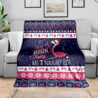 Flamingo I Am The Reason Santa Has A Naughty Christmas Blanket Xmas Holiday Patterns - Wonder Print Shop