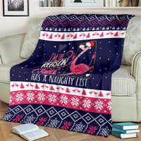 Flamingo I Am The Reason Santa Has A Naughty Christmas Blanket Xmas Holiday Patterns - Wonder Print Shop
