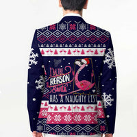 Flamingo I Am The Reason Santa Has A Naughty Christmas Blazer Xmas Holiday Patterns - Wonder Print Shop