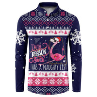 Flamingo I Am The Reason Santa Has A Naughty Christmas Button Sweatshirt Xmas Holiday Patterns - Wonder Print Shop