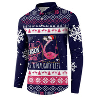 Flamingo I Am The Reason Santa Has A Naughty Christmas Button Sweatshirt Xmas Holiday Patterns - Wonder Print Shop