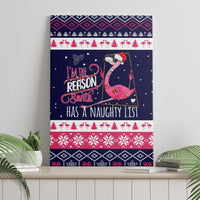 Flamingo I Am The Reason Santa Has A Naughty Christmas Canvas Wall Art Xmas Holiday Patterns - Wonder Print Shop