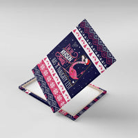 Flamingo I Am The Reason Santa Has A Naughty Christmas Canvas Wall Art Xmas Holiday Patterns - Wonder Print Shop