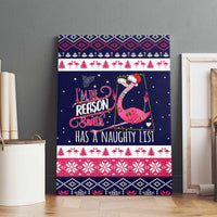 Flamingo I Am The Reason Santa Has A Naughty Christmas Canvas Wall Art Xmas Holiday Patterns - Wonder Print Shop