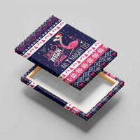 Flamingo I Am The Reason Santa Has A Naughty Christmas Canvas Wall Art Xmas Holiday Patterns - Wonder Print Shop