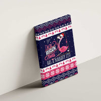 Flamingo I Am The Reason Santa Has A Naughty Christmas Canvas Wall Art Xmas Holiday Patterns - Wonder Print Shop