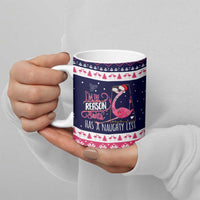 Flamingo I Am The Reason Santa Has A Naughty Christmas Ceramic Mug Xmas Holiday Patterns - Wonder Print Shop