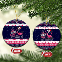 Flamingo I Am The Reason Santa Has A Naughty Christmas Ceramic Ornament Xmas Holiday Patterns - Wonder Print Shop