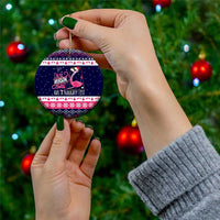 Flamingo I Am The Reason Santa Has A Naughty Christmas Ceramic Ornament Xmas Holiday Patterns - Wonder Print Shop