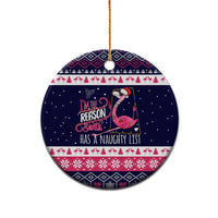 Flamingo I Am The Reason Santa Has A Naughty Christmas Ceramic Ornament Xmas Holiday Patterns - Wonder Print Shop
