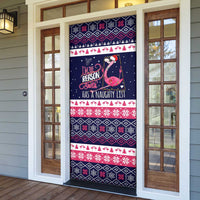 Flamingo I Am The Reason Santa Has A Naughty Christmas Door Cover Xmas Holiday Patterns - Wonder Print Shop