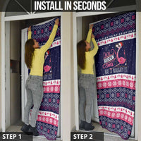 Flamingo I Am The Reason Santa Has A Naughty Christmas Door Cover Xmas Holiday Patterns - Wonder Print Shop