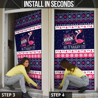 Flamingo I Am The Reason Santa Has A Naughty Christmas Door Cover Xmas Holiday Patterns - Wonder Print Shop