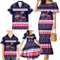 Flamingo I Am The Reason Santa Has A Naughty Christmas Family Matching Mermaid Dress and Hawaiian Shirt Xmas Holiday Patterns - Wonder Print Shop