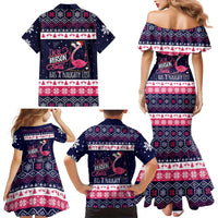Flamingo I Am The Reason Santa Has A Naughty Christmas Family Matching Mermaid Dress and Hawaiian Shirt Xmas Holiday Patterns - Wonder Print Shop
