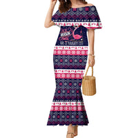 Flamingo I Am The Reason Santa Has A Naughty Christmas Family Matching Mermaid Dress and Hawaiian Shirt Xmas Holiday Patterns - Wonder Print Shop
