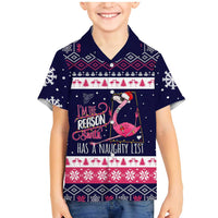 Flamingo I Am The Reason Santa Has A Naughty Christmas Family Matching Mermaid Dress and Hawaiian Shirt Xmas Holiday Patterns - Wonder Print Shop