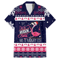 Flamingo I Am The Reason Santa Has A Naughty Christmas Family Matching Short Sleeve Bodycon Dress and Hawaiian Shirt Xmas Holiday Patterns - Wonder Print Shop