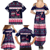 Flamingo I Am The Reason Santa Has A Naughty Christmas Family Matching Summer Maxi Dress and Hawaiian Shirt Xmas Holiday Patterns - Wonder Print Shop