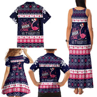 Flamingo I Am The Reason Santa Has A Naughty Christmas Family Matching Tank Maxi Dress and Hawaiian Shirt Xmas Holiday Patterns - Wonder Print Shop