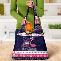 Flamingo I Am The Reason Santa Has A Naughty Christmas Grocery Bag Xmas Holiday Patterns - Wonder Print Shop
